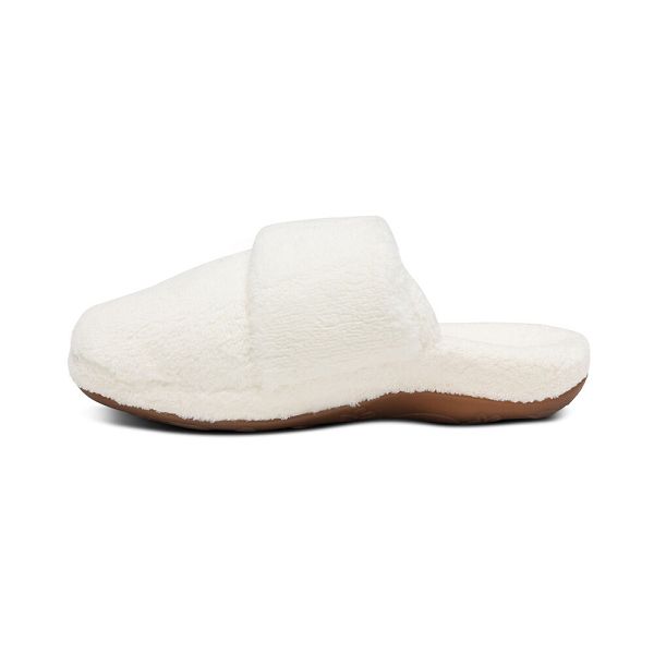 Aetrex Women's Mandy Closed Toe Slippers Ivory Sandals UK 7068-132